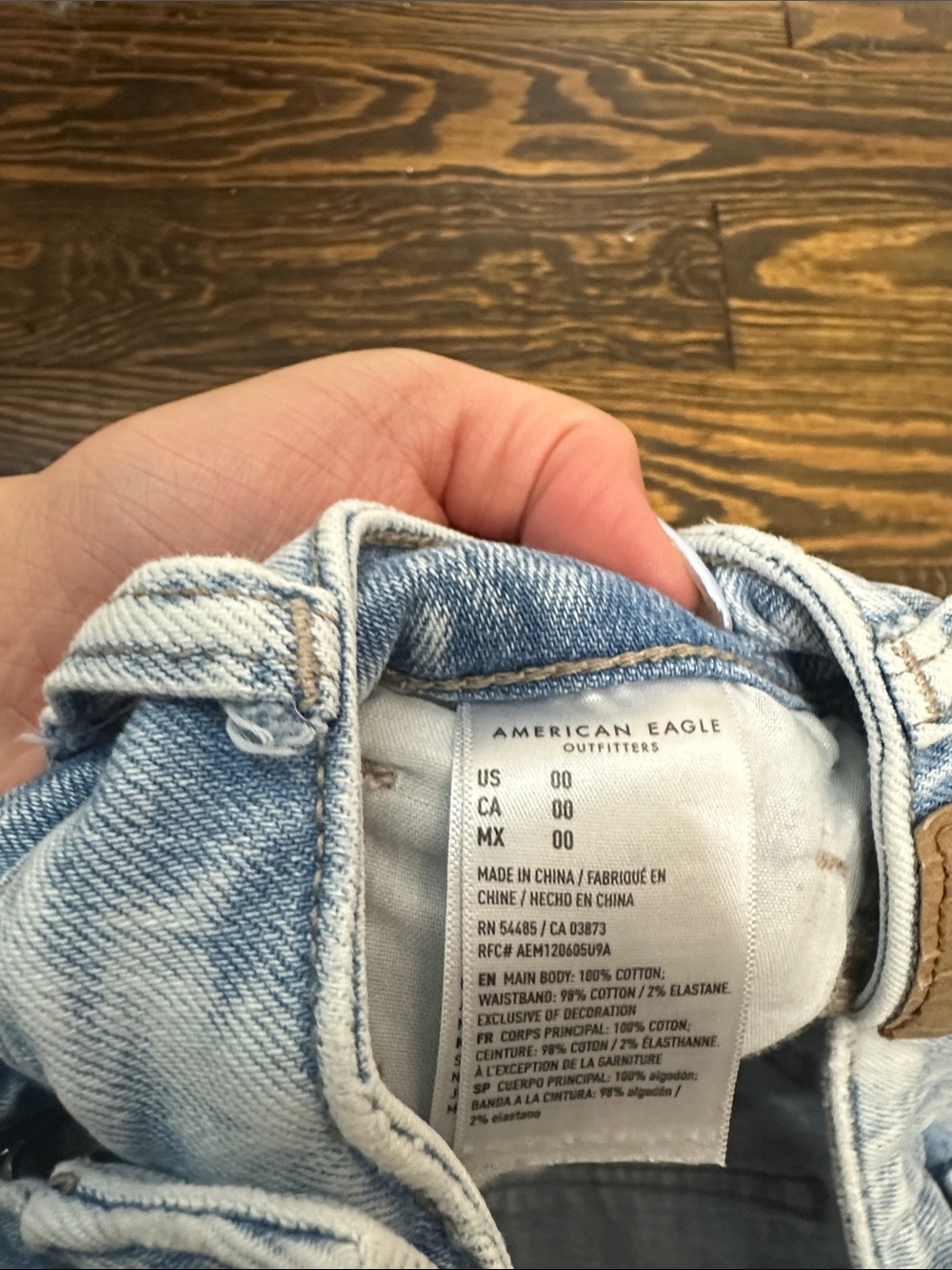 American Eagle Outfitters Light Blue Distressed Denim Cutoff Shorts - Picture 2 of 5